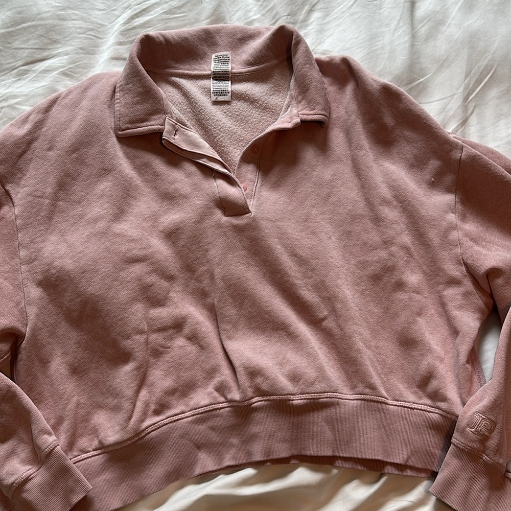 PINK Victoria Secret everyday fleece cropped, light pink